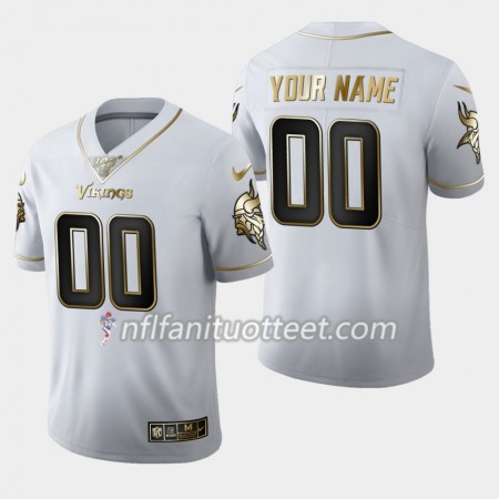 Miesten Minnesota Vikings NFL Pelipaita Custom Nike Valkoinen Golden Edition 100th